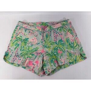 Lilly Pulitzer 4" Adie Shorts Seasalt Blue On Parade Size 4